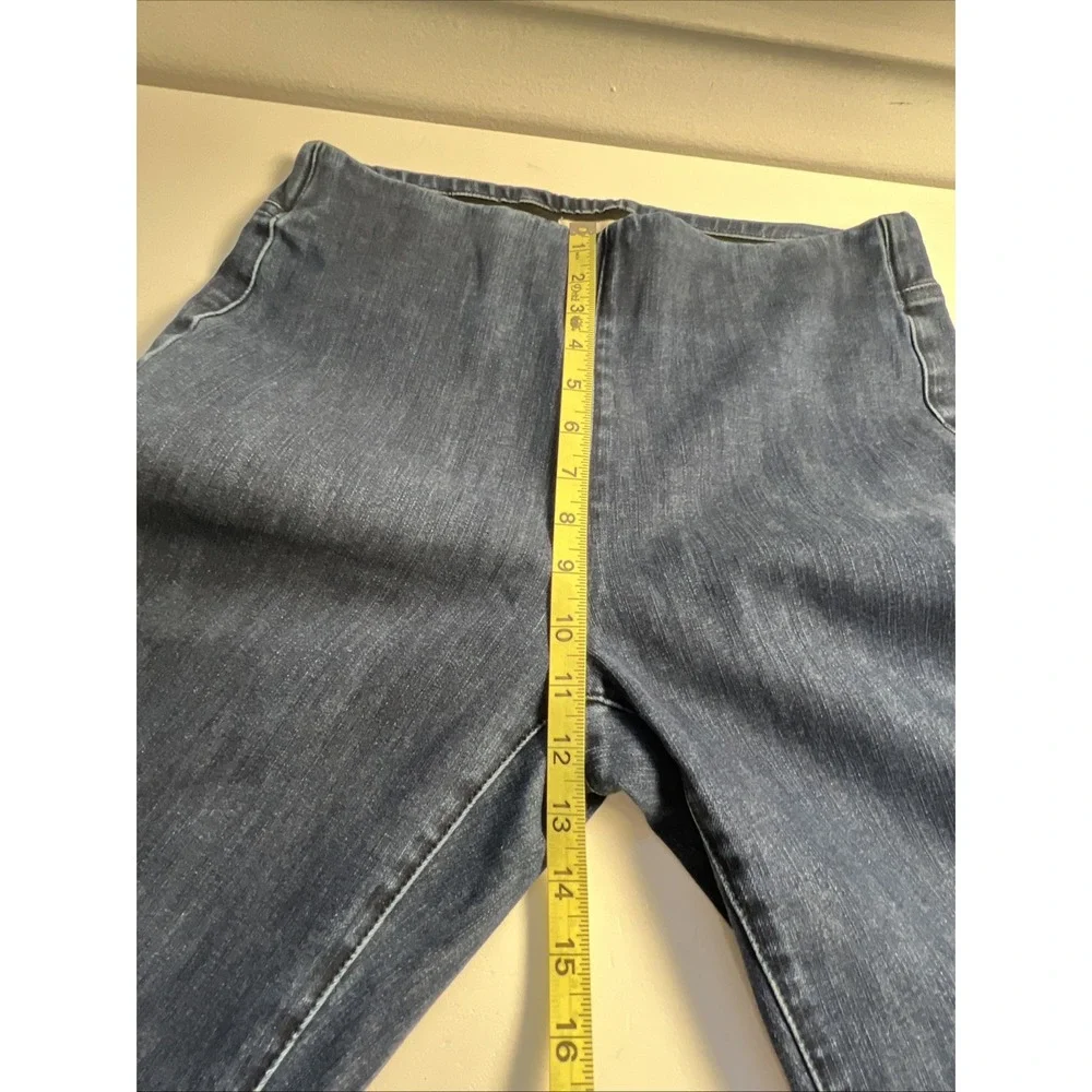 Soft Surroundings Womens Medium Dark Wash High‎ Rise Pull On Flare Jeans